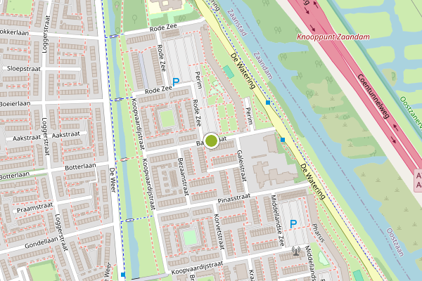 Ambulance-melding op Barkstraat, Zaandam op 25 juni, kaart-overzicht