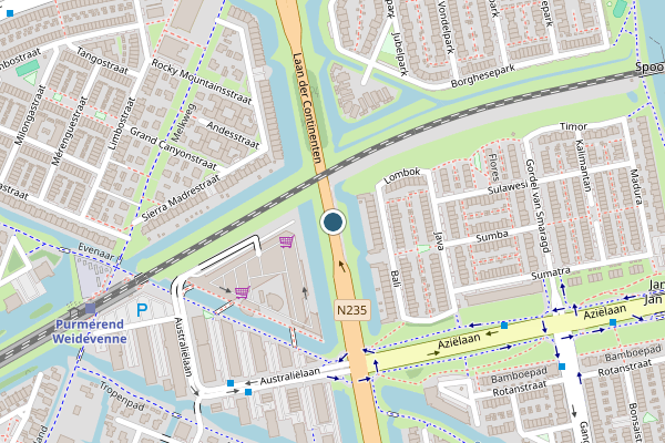 Politie-melding op Laan der Continenten, Purmerend op 25 juni, kaart-overzicht