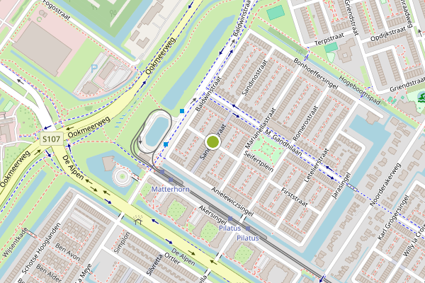 Ambulance-melding op Sandinostraat, Amsterdam op 25 juni, kaart-overzicht
