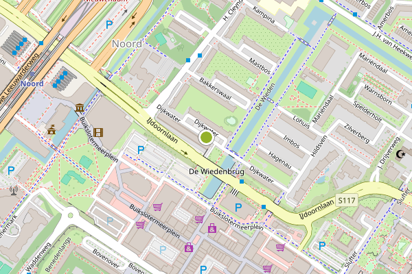 Ambulance-melding op Dijkwater, Amsterdam op 25 juni, kaart-overzicht