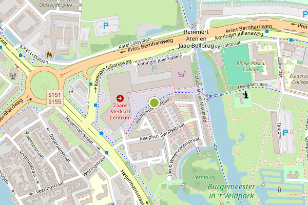 Ambulance-melding op Albert Huismanpad, Zaandam op 25 juni, kaart-overzicht