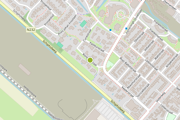 Ambulance-melding op Rontgenstraat, Badhoevedorp op 25 juni, kaart-overzicht