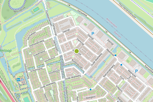 Ambulance-melding op Vredelust, Diemen op 26 juni, kaart-overzicht