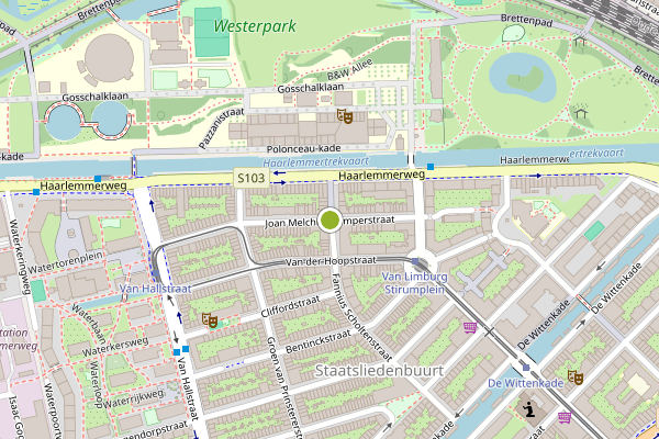 Ambulance-melding op Joan Melchior Kemperstraat, Amsterdam op 26 juni, kaart-overzicht