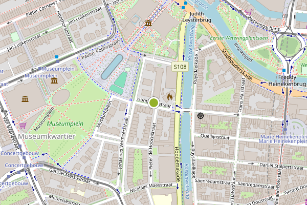 Ambulance-melding op Honthorststraat, Amsterdam op 26 juni, kaart-overzicht