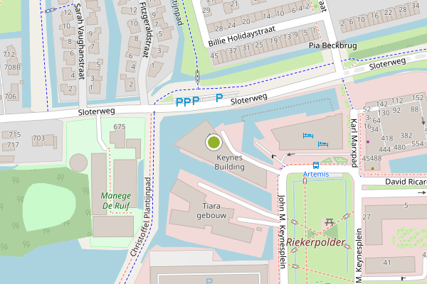 Ambulance-melding op John M. Keynesplein, Amsterdam op 26 juni, kaart-overzicht