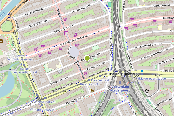 Ambulance-melding op Pieter Nieuwlandstraat, Amsterdam op 26 juni, kaart-overzicht