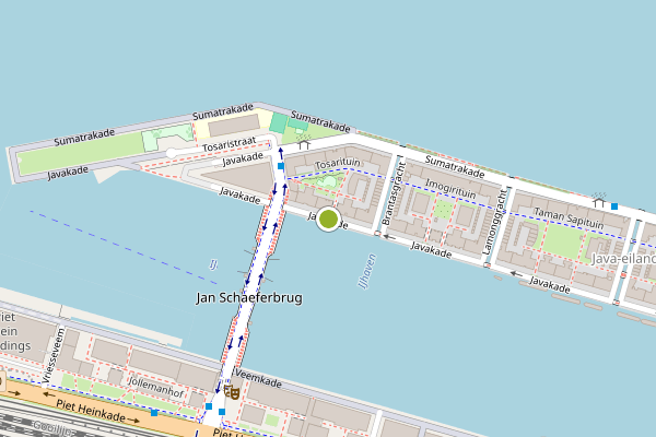 Ambulance-melding op Javakade, Amsterdam op 26 juni, kaart-overzicht