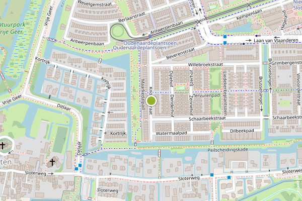 Ambulance-melding op Knokkestraat, Amsterdam op 26 juni, kaart-overzicht
