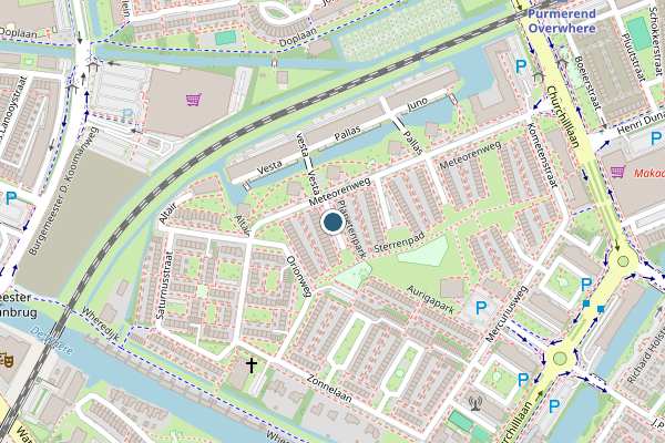 Politie-melding op Planetenpark, Purmerend op 26 juni, kaart-overzicht
