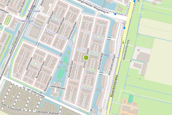 Ambulance-melding op Korenbloemlaan, Amstelveen op 27 juni, kaart-overzicht