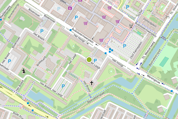 Ambulance-melding op Het Breed, Amsterdam op 27 juni, kaart-overzicht