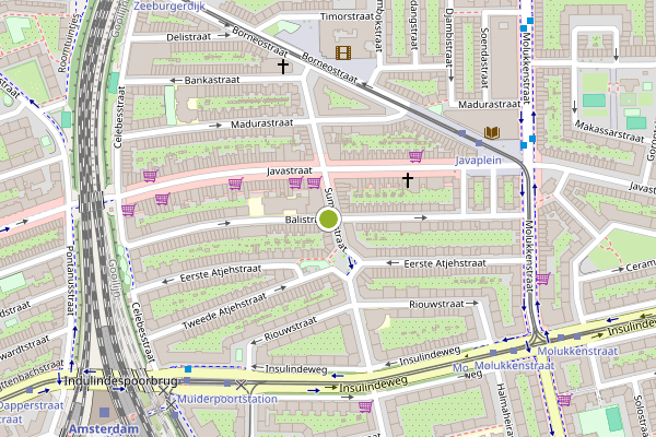 Ambulance-melding op Balistraat, Amsterdam op 27 juni, kaart-overzicht