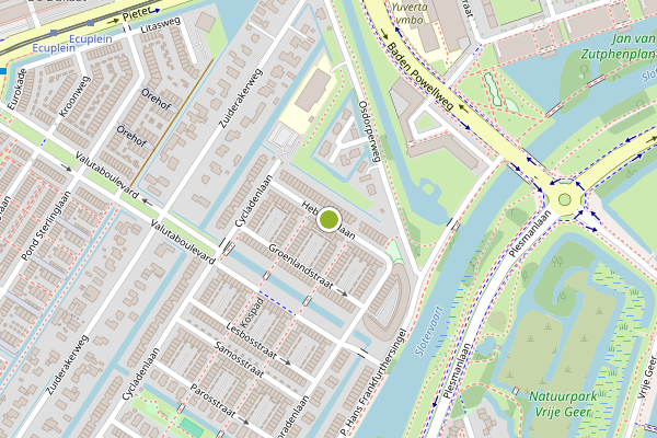 Ambulance-melding op Hebridenlaan, Amsterdam op 27 juni, kaart-overzicht