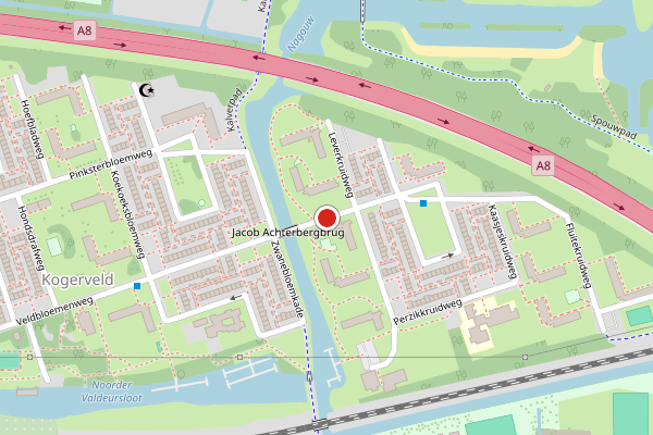 Brandweer-melding op Veldbloemenweg, Zaandam op 27 juni, kaart-overzicht