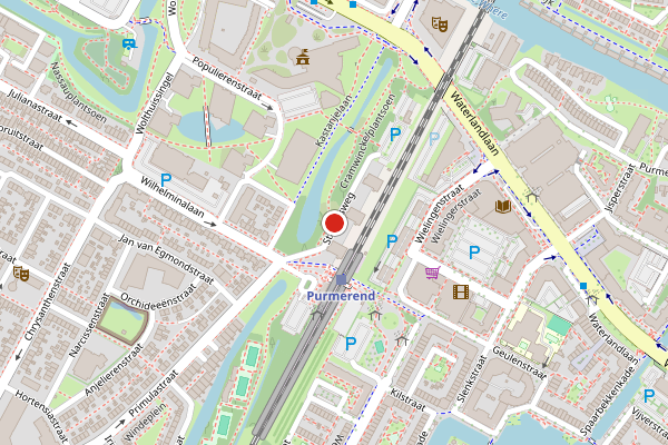 Brandweer-melding op Stationsweg, Purmerend op 26 juni, kaart-overzicht