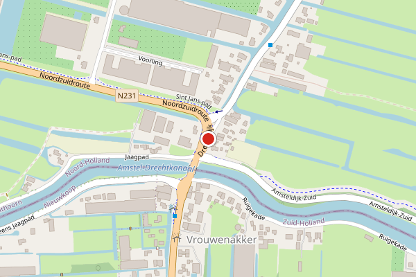 Brandweer-melding op Drechtdijk, De Kwakel op 27 juni, kaart-overzicht