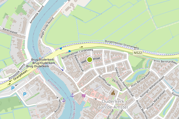 Ambulance-melding op Veenerickstraat, Ouderkerk aan de Amstel op 27 juni, kaart-overzicht
