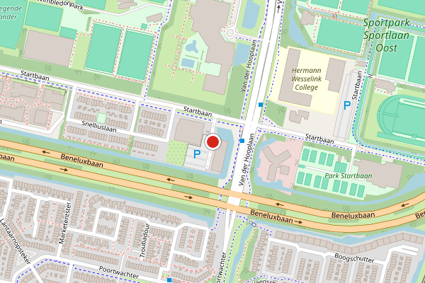 Brandweer-melding op Christiaan Huygenshof, Amstelveen op 27 juni, kaart-overzicht