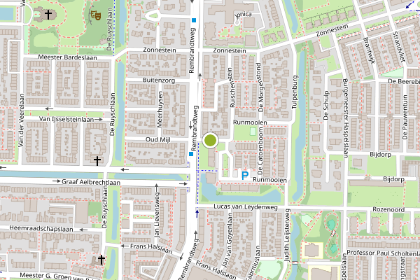 Ambulance-melding op Runmoolen, Amstelveen op 27 juni, kaart-overzicht