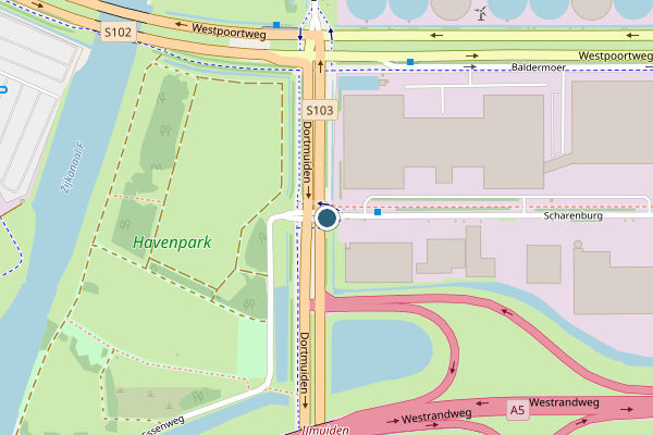 Politie-melding op Scharenburg, Amsterdam op 27 juni, kaart-overzicht