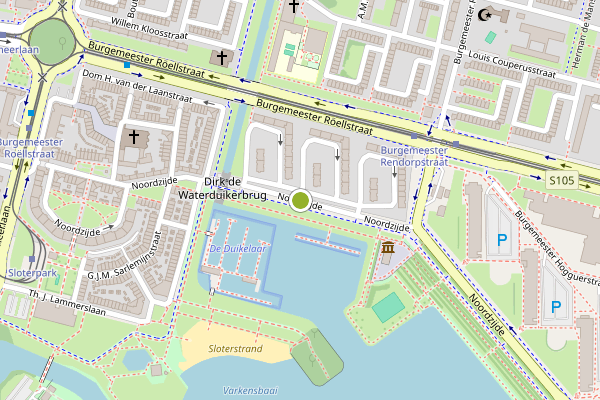 Ambulance-melding op Noordzijde, Amsterdam op 27 juni, kaart-overzicht