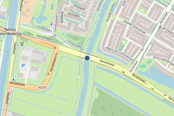 Politie-melding op Verzetslaan, Purmerend op 27 juni, kaart-overzicht